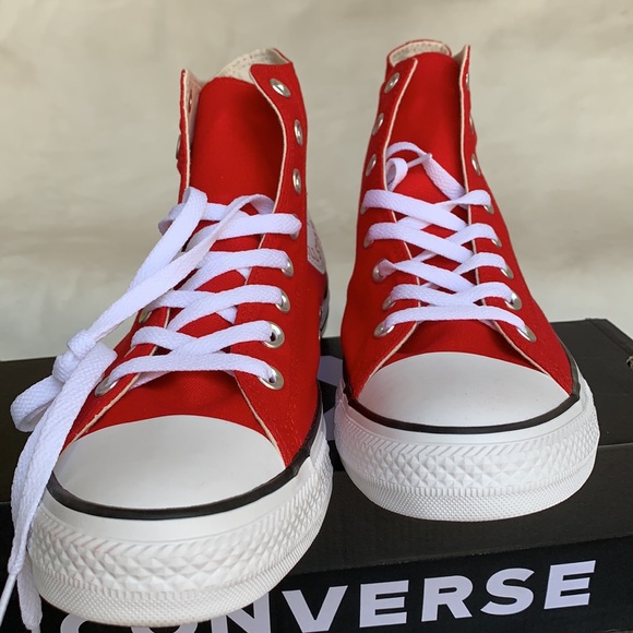 CONVERSE CTAS HI ENAMEL RED/WHITE/BLACK MENS - Picture 9 of 15